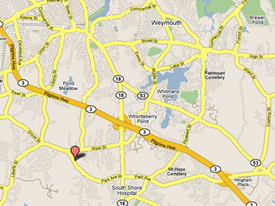 road map of vca south shore animal hospital